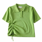 Women T-shirt Short Sleeve Shirt Top Women's Knitted