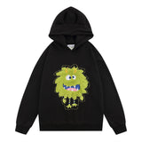 Men Fleece Lined Hoodie Hooded Sweaters Menswear Street Design Sense Loose Pullover