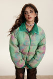 Unisex Jacket Winter Tie-Dye Style Thickened Cotton Padded Coat