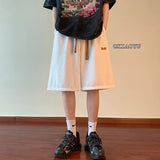 Men Sweatpants Sports Shorts Men's Summer Wide Leg Straight Casual