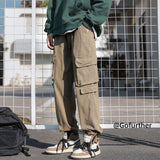 Men Sweatpants Overalls Men's Casual Pants Retro Loose