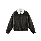 Unisex Jacket Winter Vintage Collar Cotton Leather Coat
