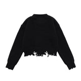 Women Sweater Short Sweater Girls' Casual Autumn round Neck Sweater