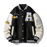 Varsity Jacket Vintage Stitching Men's Jacket Baseball Uniform Trendy Men's Autumn Couple Coat