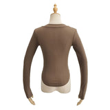 Women T-Shirt Spring and Autumn Curved Long-Sleeved T-shirt