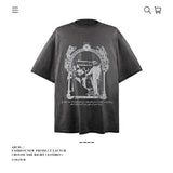 American vintage street T-shirt cotton vintage character print men and women summer loose