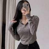 Women Long Sleeve Shirt Hooded Top Women's Long Sleeve Autumn and Winter