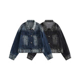 Unisex Jacket Autumn Gradient Denim Coat Women's Clothing