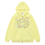 Men Hoodie Two-Way Zipper Woven Five-Pointed Star Cardigan Sweater
