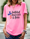 Women's Independence Day T Shirt Pattern Printed Short-Sleeved T-shirt