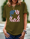 Women's Independence Day T Shirt Pattern Printed Short-Sleeved T-shirt