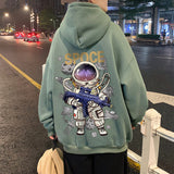 Men Hoodie Hooded Sweater Men's Spring and Autumn Loose Casual Astronaut Print