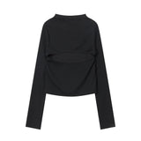 Women Long Sleeve T-Shirt Long Sleeve T-shirt Women's Design Sense Niche Autumn Short Collar