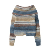 Women Sweater Autumn Striped Sweater Casual Long Sleeve Sweater