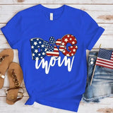 Women's Independence Day T Shirt round Neck Short Sleeve T-shirt Women's Top