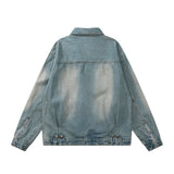 Men Denim Jacket Men's Spring and Autumn Washed Denim Clothes Jacket