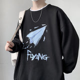 Men Hoodie round Neck Sweater Men's Autumn Versatile Spring and Autumn Hong Kong Style Loose