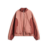 Unisex Jacket Fall Color-Blocking Stand Collar Jacket