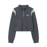 Women Long Sleeve T-Shirt Long Sleeve T-shirt Women's Spring and Autumn Casual Waffle Half Zipper