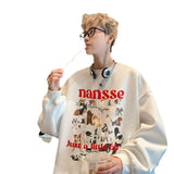 Men Hoodie round Neck Sweater Men's Autumn Fashion Brand Printed Loose Casual