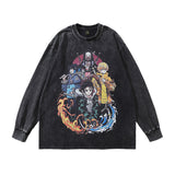 Men Long Sleeve Shirt Distressed Long Sleeve T-shirt Men and Women Oversize Casual Couple