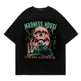 Men's T Shirt Printed round Neck Short Sleeve T-shirt Men's and Women's Retro Loose