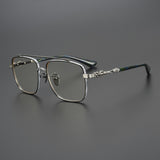 CHH Chrome Hearts Glasses Japanese large frame pure titanium engraved pattern myopia glasses frame