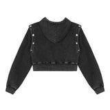 Women Hoodie Cropped Hoodie Girls Spring and Autumn Print Leisure