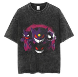 Washed cotton T-shirt anime short sleeve shirt