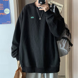 Men Hoodie round Neck Sweater Men's Spring and Autumn Loose Trendy Hip Hop Jacket