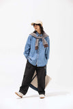 Unisex Jacket Autumn Embroidery Decorative Denim Shirt Women's Clothing
