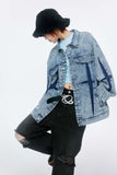Unisex Jacket Autumn Cross Removable Washable Denim Coat Women's Clothing