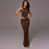 Women Desses Sleeveless Leopard Print Dress