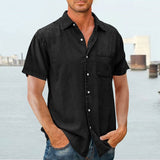 Men Shirt Fashion Loose-Fitting Long Sleeves Lapel Shirt Coat