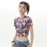 Women T-shirt Printed T-shirt Girls Short Sleeve Summer Casual Top