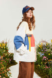 Unisex Jacket Autumn Color Contrast Patchwork Coat