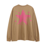 Men Long Sleeve Shirt Printed Long Sleeve Bottoming T-shirt Men and Women Street All-Match Loose