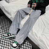 Men Sweatpants Checkered Pants Men's Spring Fashion Brand Casual Trousers