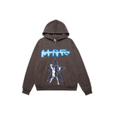 Men Hoodie Print Hooded Cardigan Sweater Male Loose