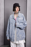 Unisex Jacket Autumn Jacquard Washed Denim Jacket