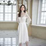 Slutty Wedding Dress Spring and Summer Dress Long Sleeve Slim Fit