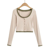 Women T-Shirt Color Matching Skinny Exercise Top Women's Short Workout Clothes Spring T-shirt
