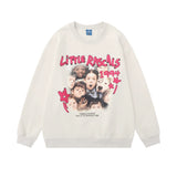 Men Hoodie Hip Hop Portrait Printed Crew Neck Sweatshirt