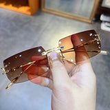 Chrome Hearts Sunglasses Versatile UV Protection Sunglasses Fashion Frameless