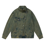 Men Denim Jacket Denim Jacket Men's Pu Shuai Washed Old Dyed Jacket