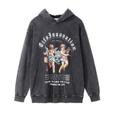 Men Hoodie Printed Hoodie Men's Loose Worn Washed Old