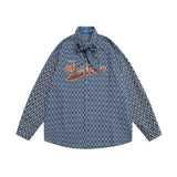 Men Long Sleeve T Shirt Men's Cartoon Animal Bowknot Shirt Cardigan Outerwear