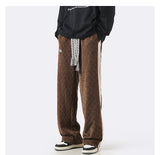 Men Sweatpants Men's Spring Sports Pants Stitching Wide-Leg Straight Pants
