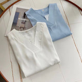 Women T-Shirt Summer Women's Clothing V-neck Shirt