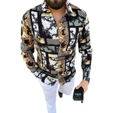 Men Shirt Men's Shirt Hot-Selling Floral-Print Casual